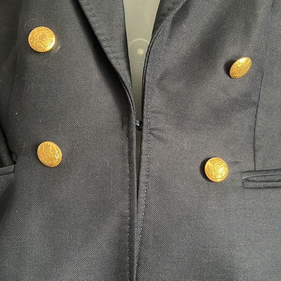 Banana Republic navy faux double breasted single hook blazer with pockets - Picture 4 of 10